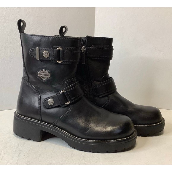 HarleyDavidson Shoes Harley Davidson Womens Black Leather Zip